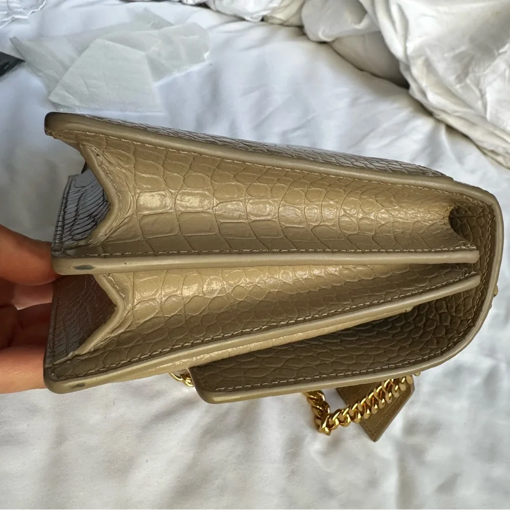 Saint Laurent Sunset Medium Croc Embossed Bag - Picture 7 of 15